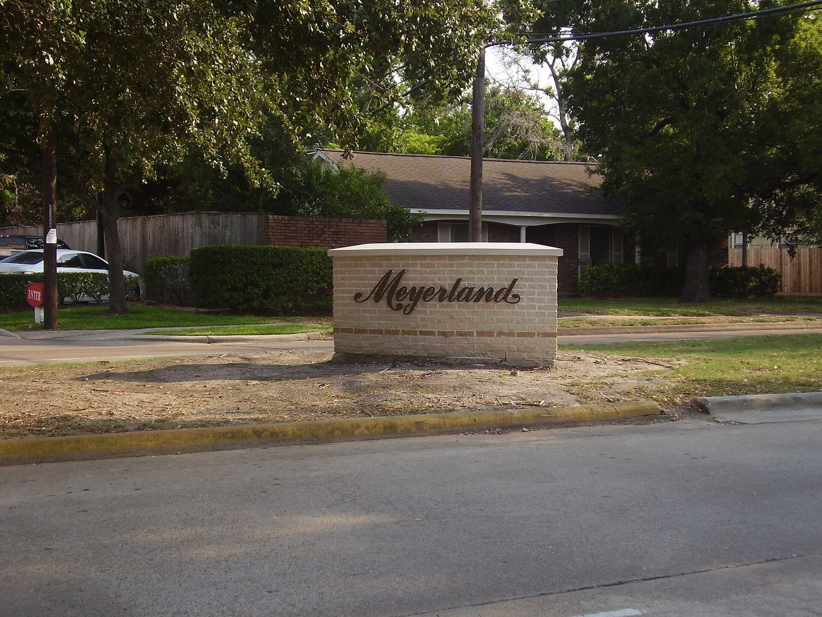 Meyerland neighborhood marker in Houston