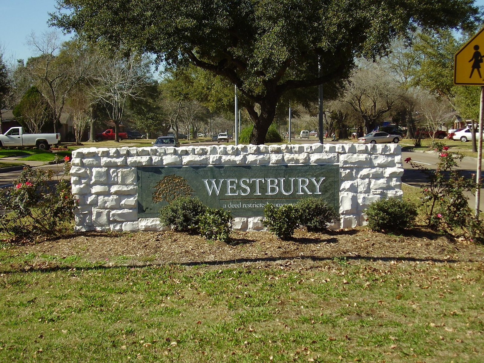 Westbury neighborhood sign in Houston
