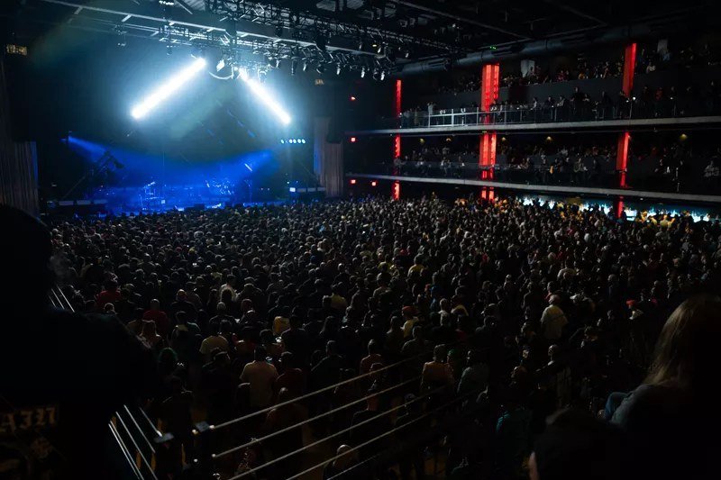 Packed floor crowd and balconies at 713 Music Hall before a sold-out show